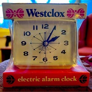 Westclox Electric Alarm Clock • 20291 • BOLD II •White • New Old Stock
